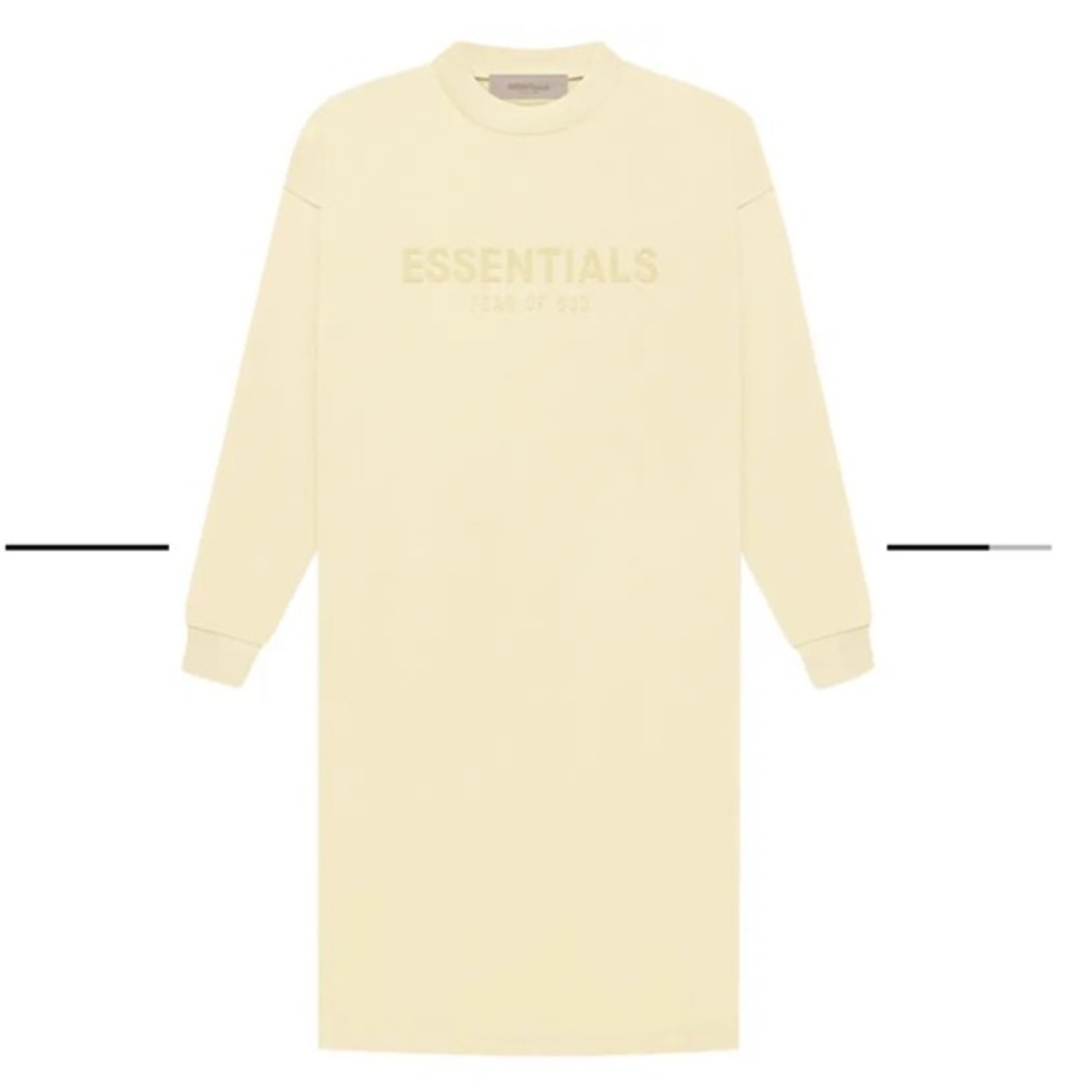 Fear of God Essentials Long-Sleeve Tee Dress 'Canary' - Picture 3 of 9
